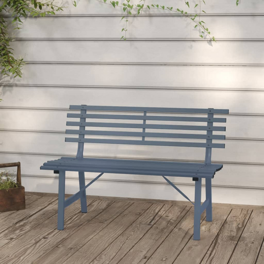 vidaXL Patio Bench 43.3" Steel Gray - Durable and Stylish Outdoor Furniture