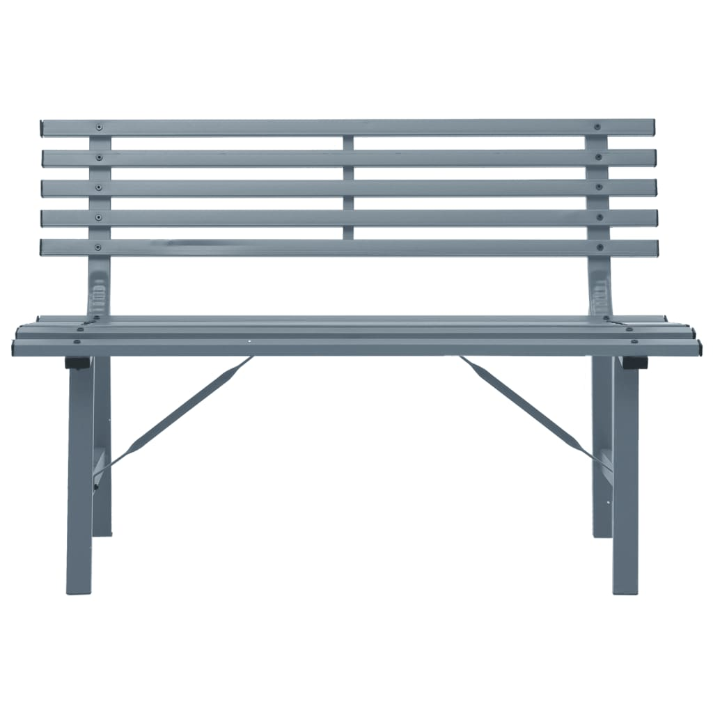 vidaXL Patio Bench 43.3" Steel Gray - Durable and Stylish Outdoor Furniture
