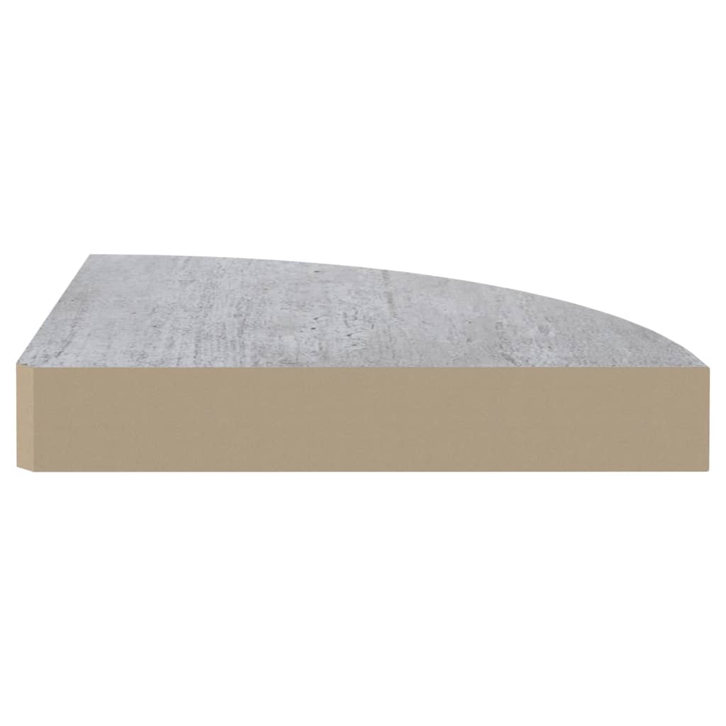 vidaXL Wall Corner Shelves 2 pcs Concrete Gray 13.7"x13.7"x1.4" MDF - Display your Favorites with Style