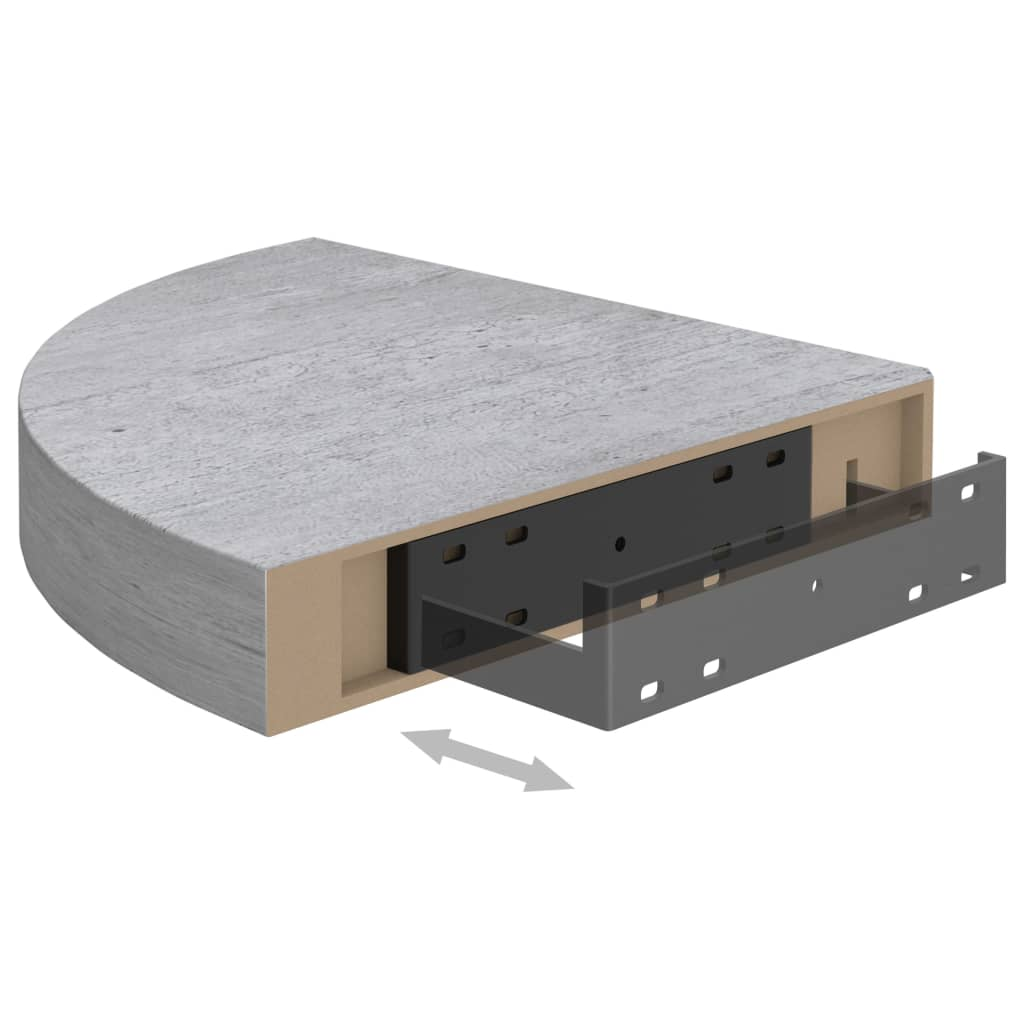 vidaXL Wall Corner Shelves 2 pcs Concrete Gray 13.7"x13.7"x1.4" MDF - Display your Favorites with Style