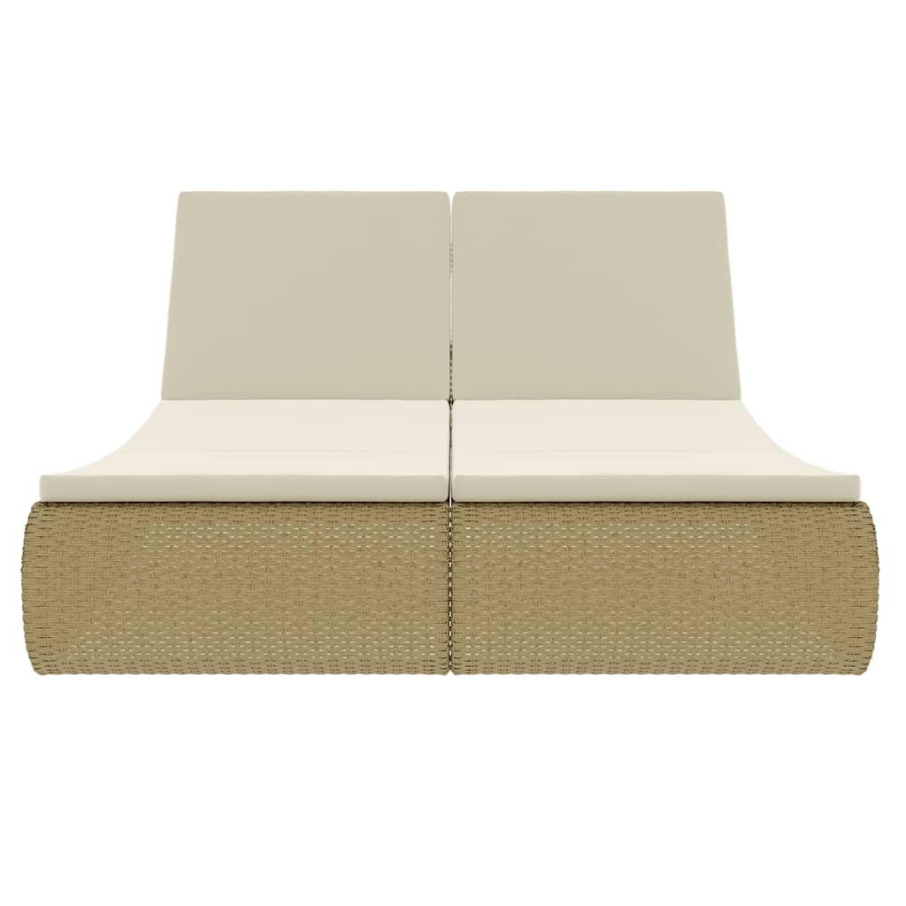 vidaXL Patio Lounge Bed Poly Rattan Beige - Stylish and Comfortable Outdoor Furniture