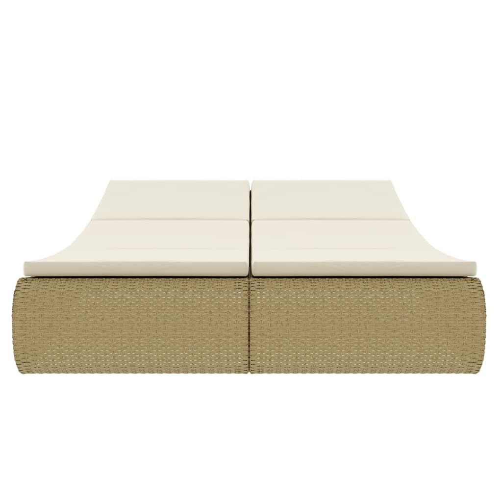 vidaXL Patio Lounge Bed Poly Rattan Beige - Stylish and Comfortable Outdoor Furniture