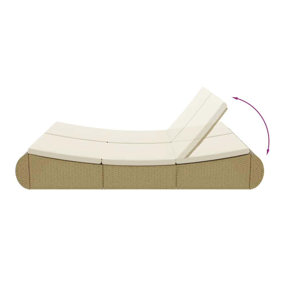 vidaXL Patio Lounge Bed Poly Rattan Beige - Stylish and Comfortable Outdoor Furniture