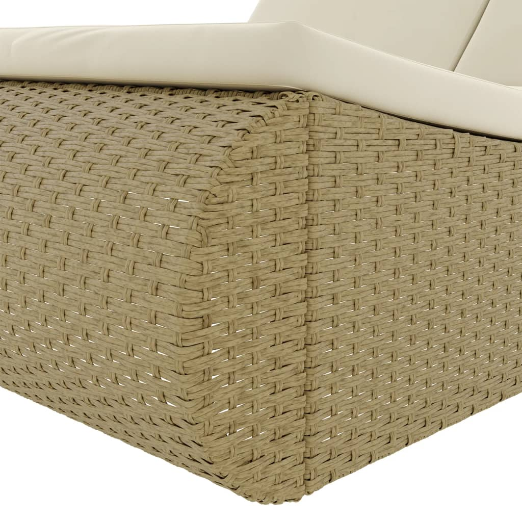 vidaXL Patio Lounge Bed Poly Rattan Beige - Stylish and Comfortable Outdoor Furniture
