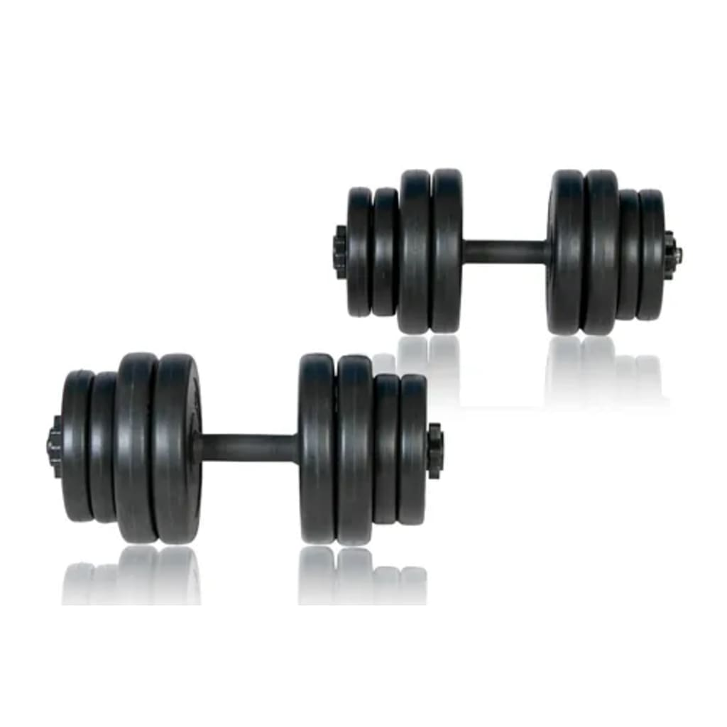 vidaXL Dumbbells 2x33.1 lb - Anti-Slip Handles, Secure Weight Plates