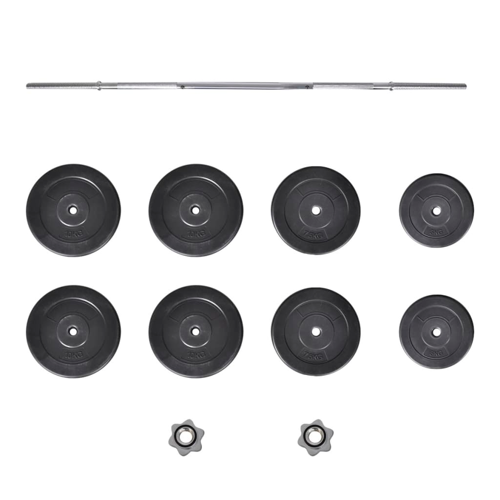 Barbell with Plates Set 132 lb - Durable and Safe for Home or Personal Training Centers