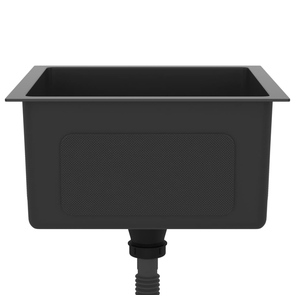 vidaXL Handmade Kitchen Sink Black Stainless Steel - Contemporary Design
