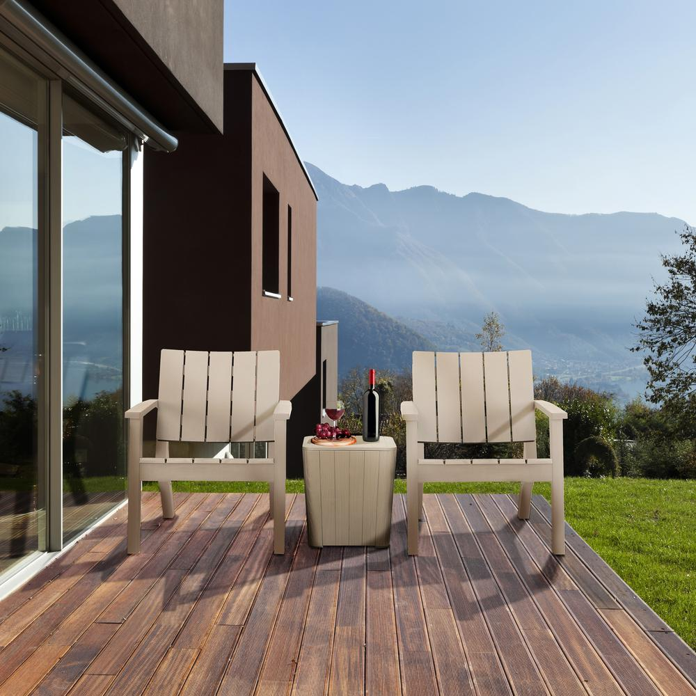3 Piece Patio Seating Set - Rustic Outdoor Conversation Furniture