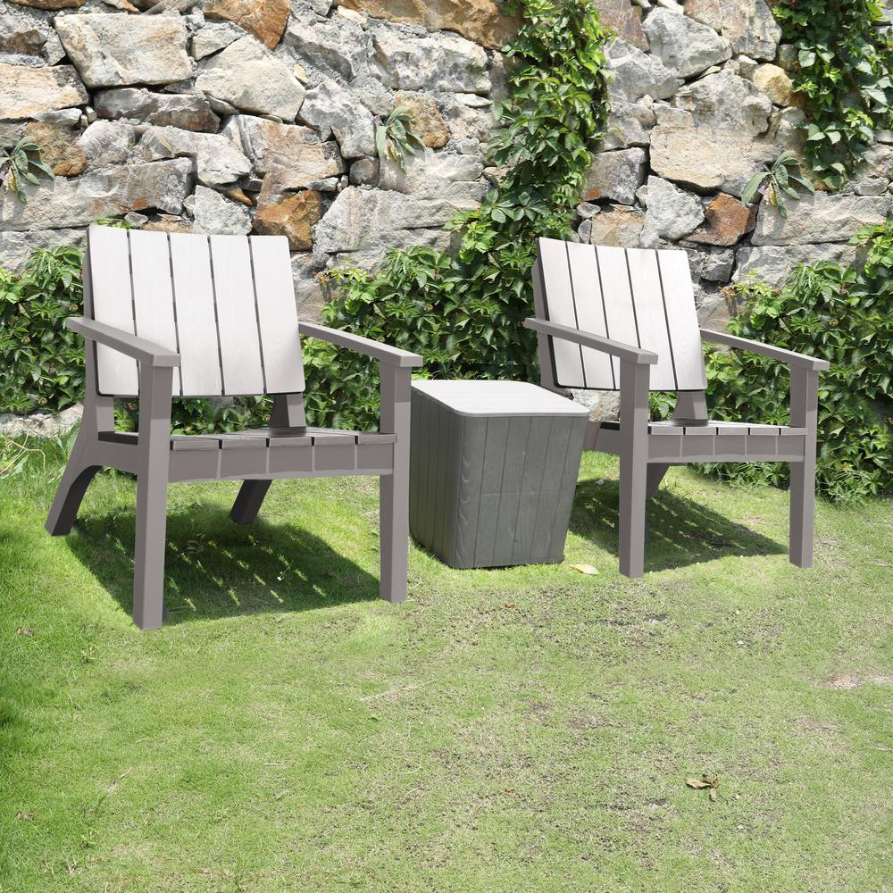 3 Piece Patio Seating Set - Rustic Outdoor Conversation Furniture