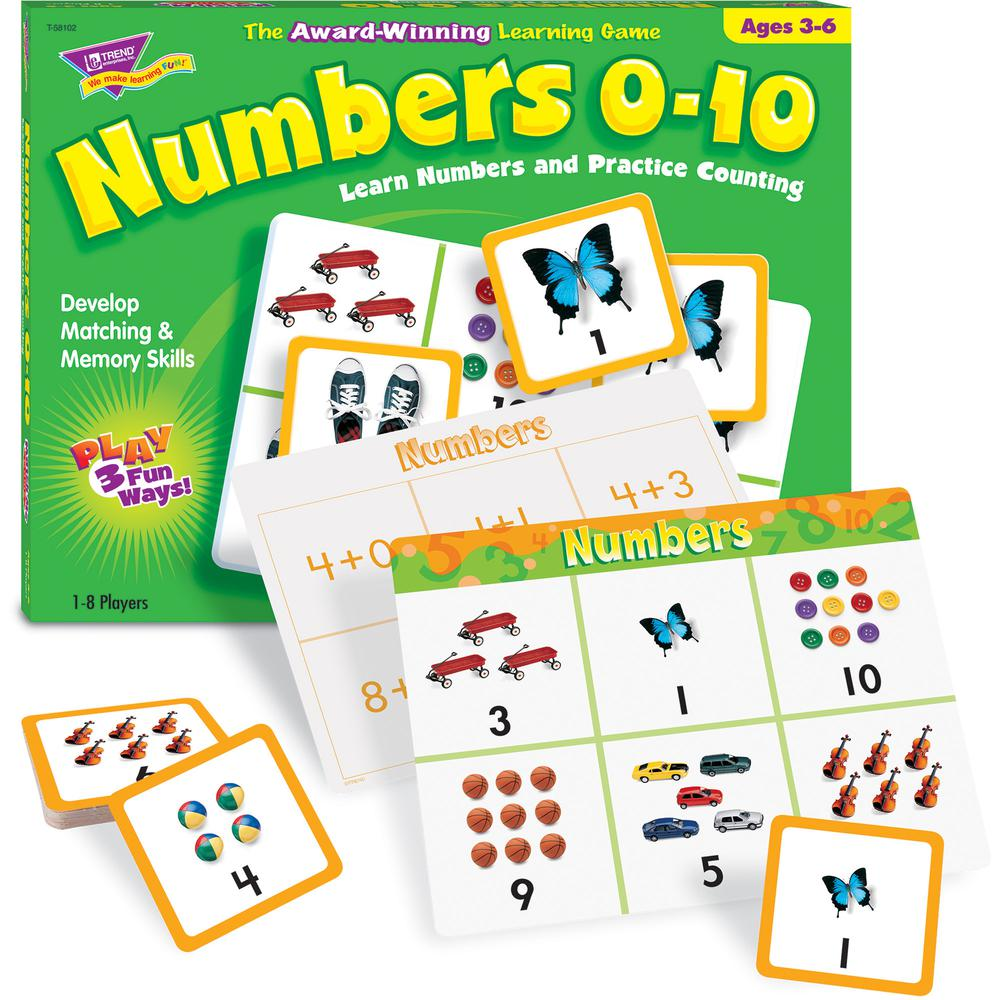 Trend Match Me Numbers 0-10 Learning Game - Educational - 1 to 8 Players - 1 Each