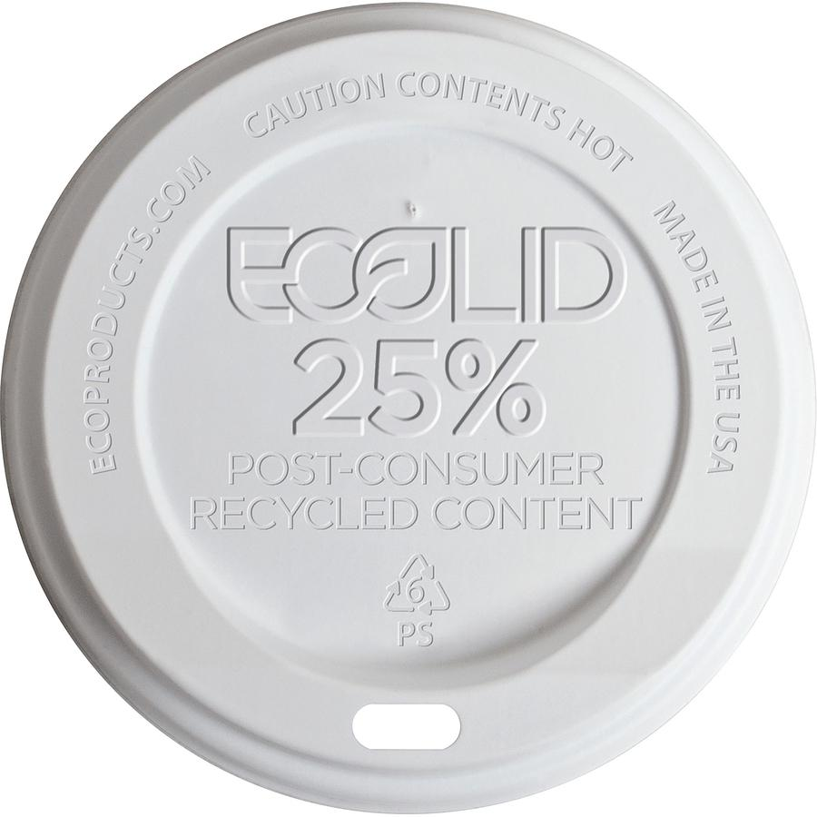 Eco-Products Evolution World Hot Cup Lids - Polystyrene - White