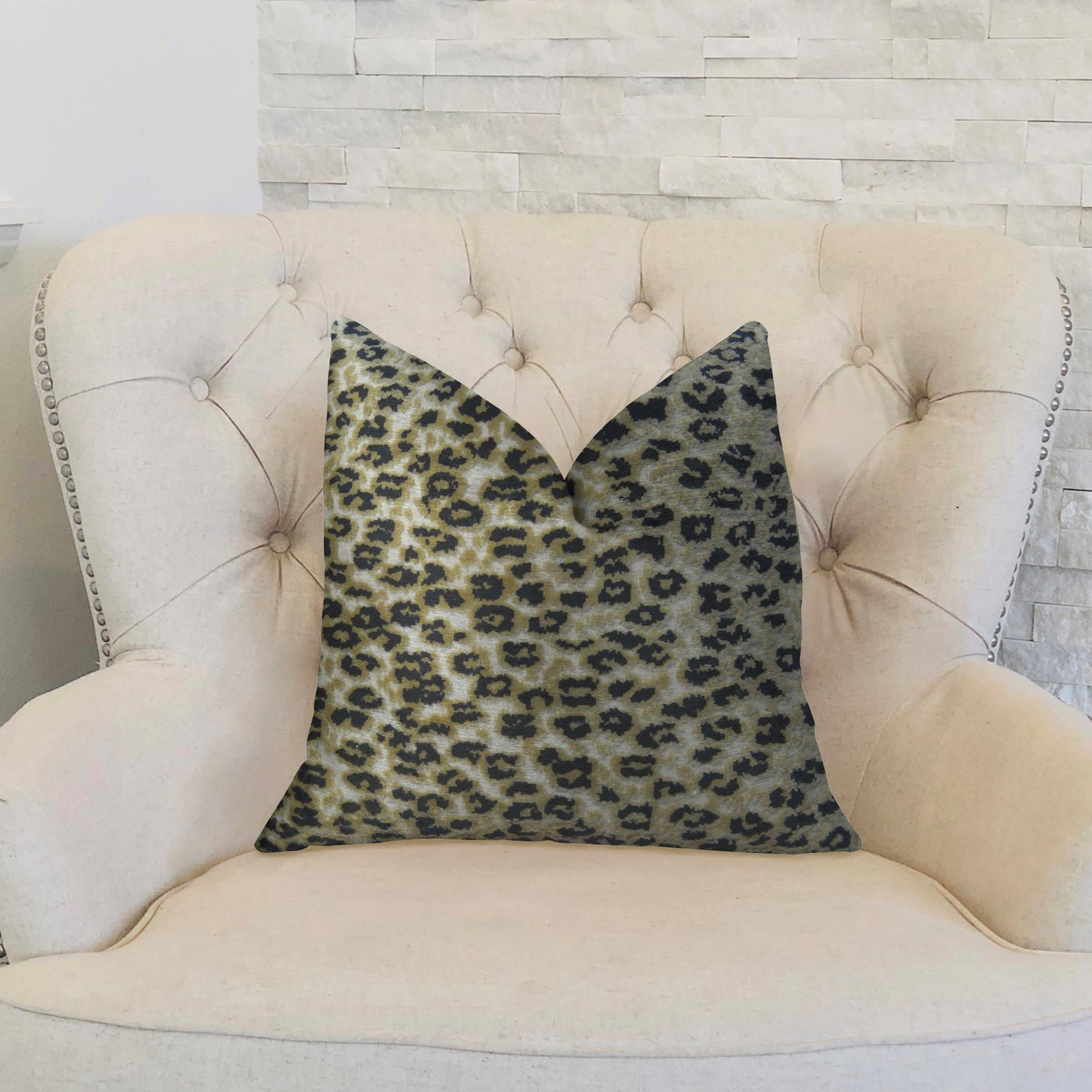 Wild Cheetah Taupe and Black Handmade Luxury Pillow - Add Texture and Comfort to Your Living Space