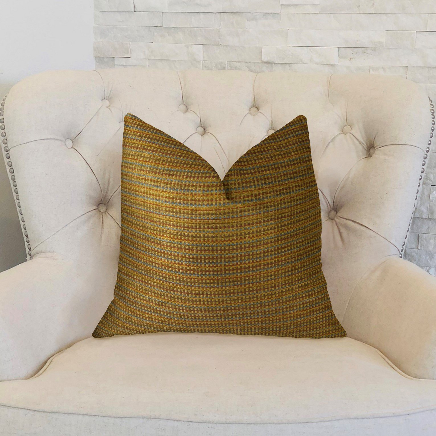 Madison Copper and Brown Handmade Luxury Pillow | Plutus