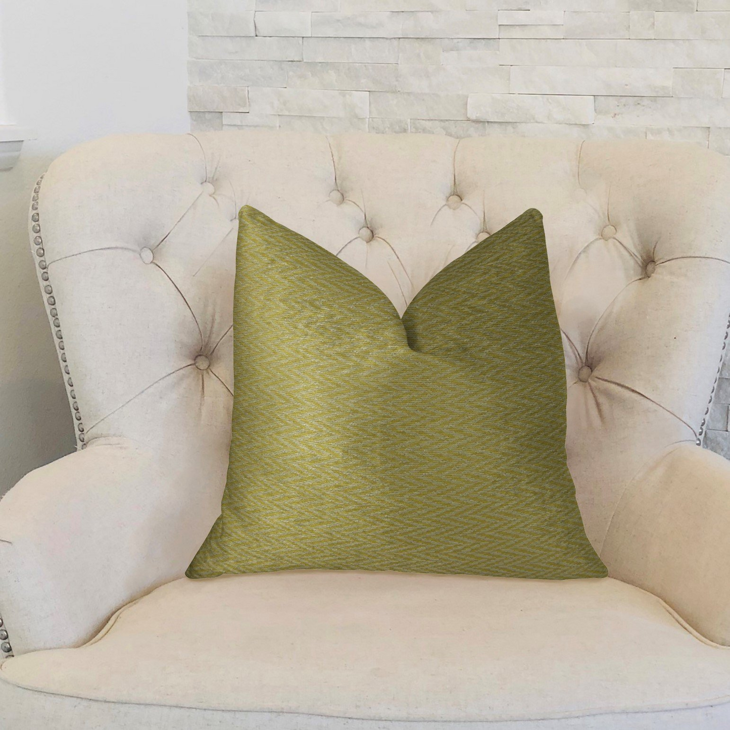 Honey Praire Yellow and Cream Handmade Luxury Pillow - Designer Throw Pillow