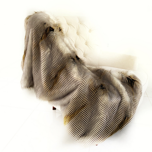 Alaskan Hawk Faux Fur Handmade Luxury Throw - Cozy Warmth and Luxurious Comfort
