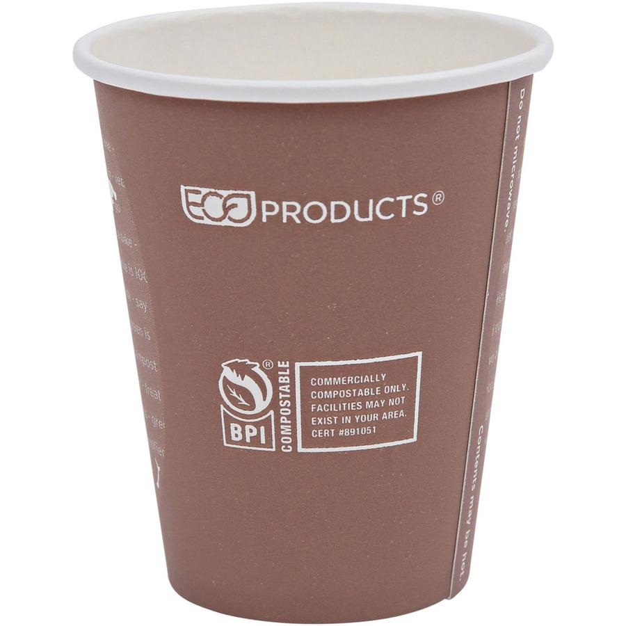 Eco-Products 8 oz World Art Hot Beverage Cups - Leakproof and Eco-Friendly
