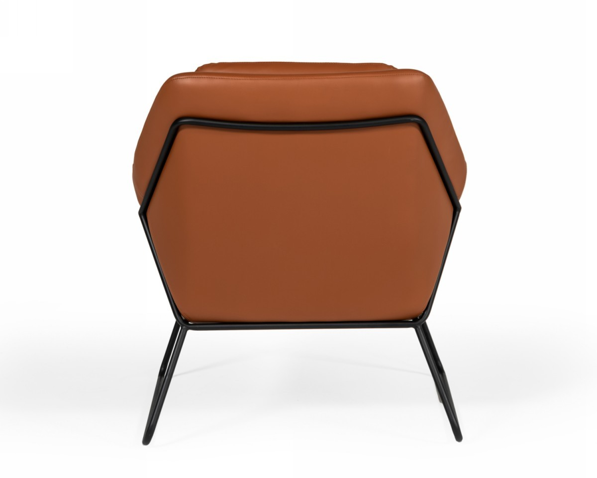 Industrial Brown Eco Leather and Black Metal Chair - Comfortable and Stylish