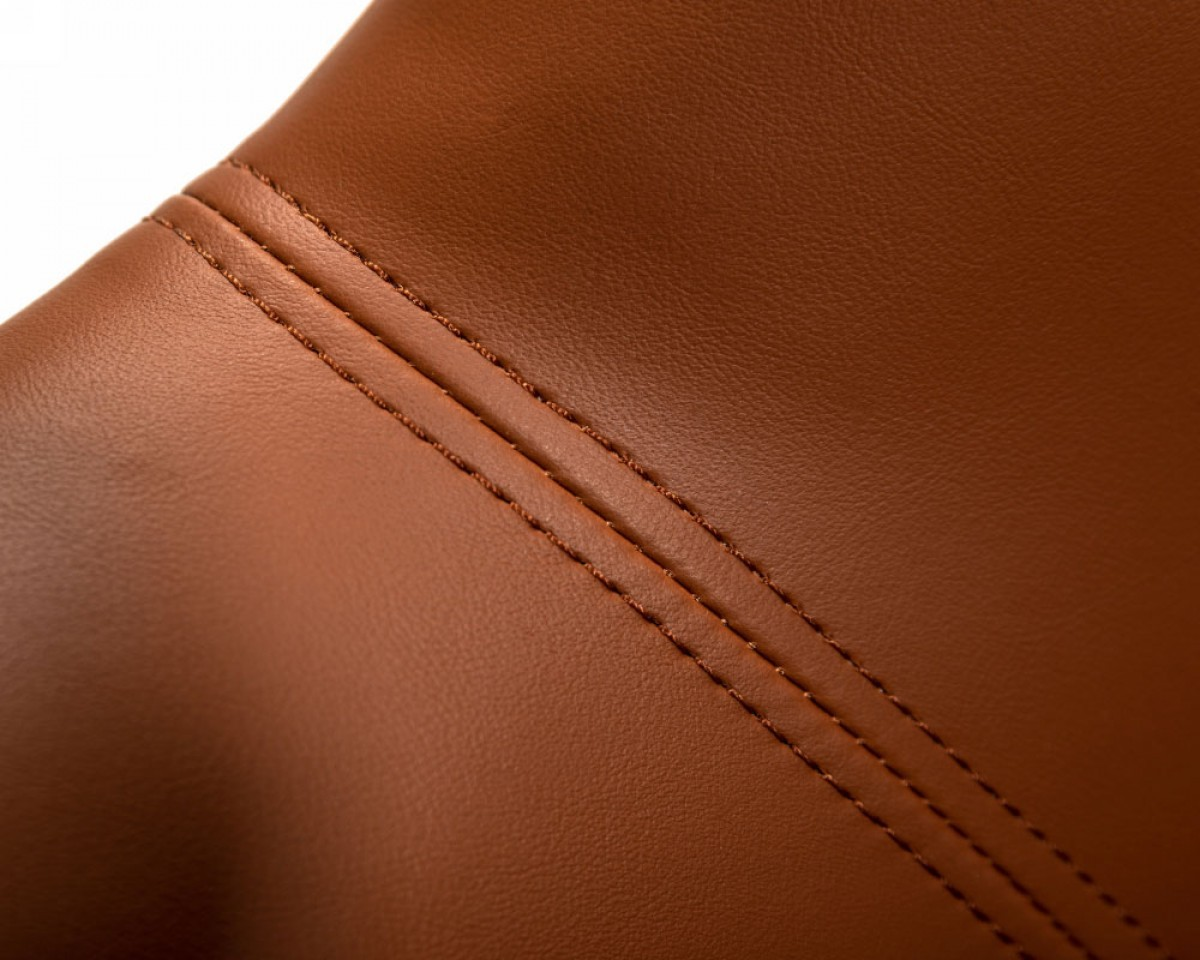 Industrial Brown Eco Leather and Black Metal Chair - Comfortable and Stylish