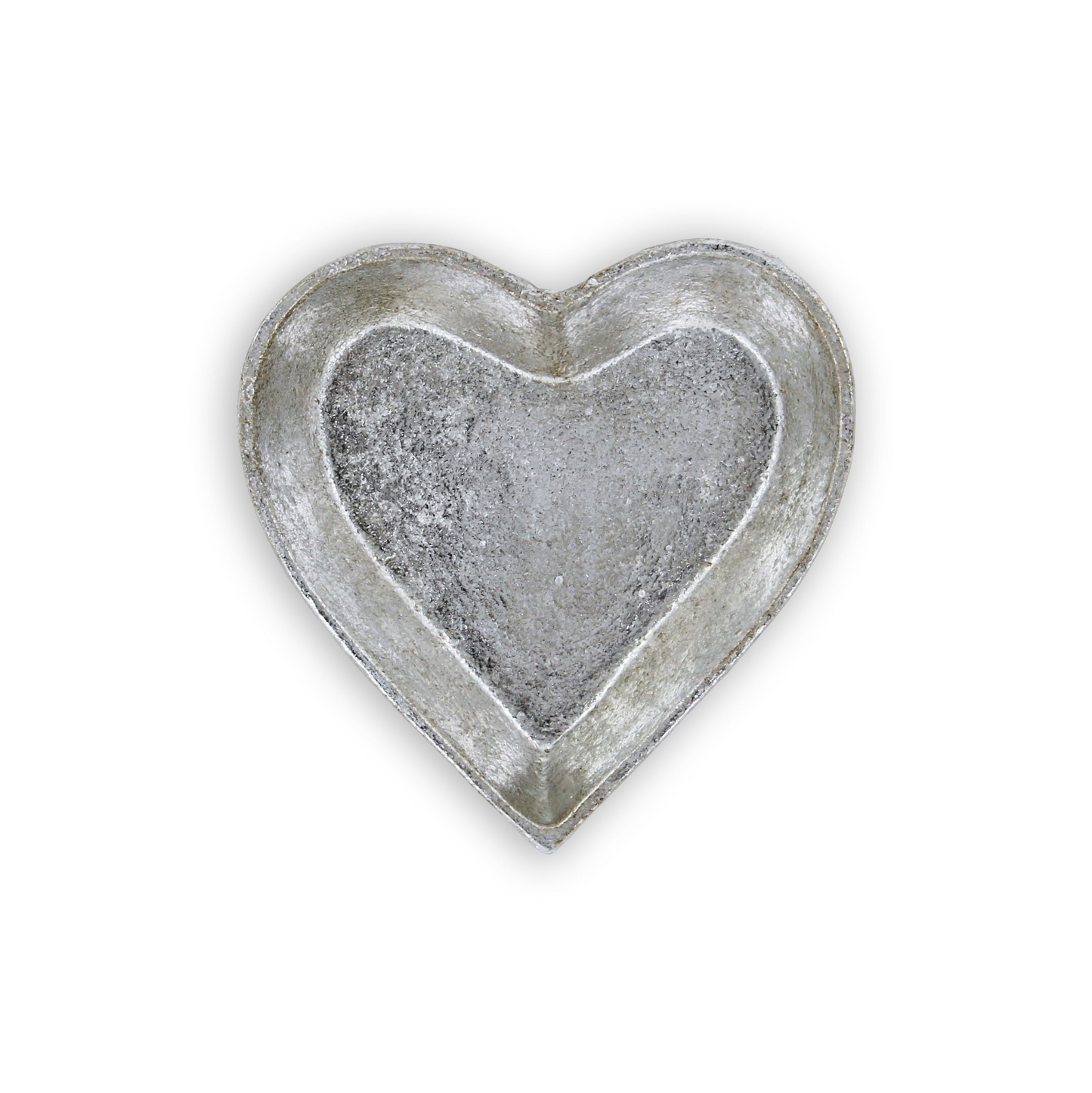 7" Silver Heart Cast Iron Handmade Vanity Tray - Decorative Metal Tray for Home