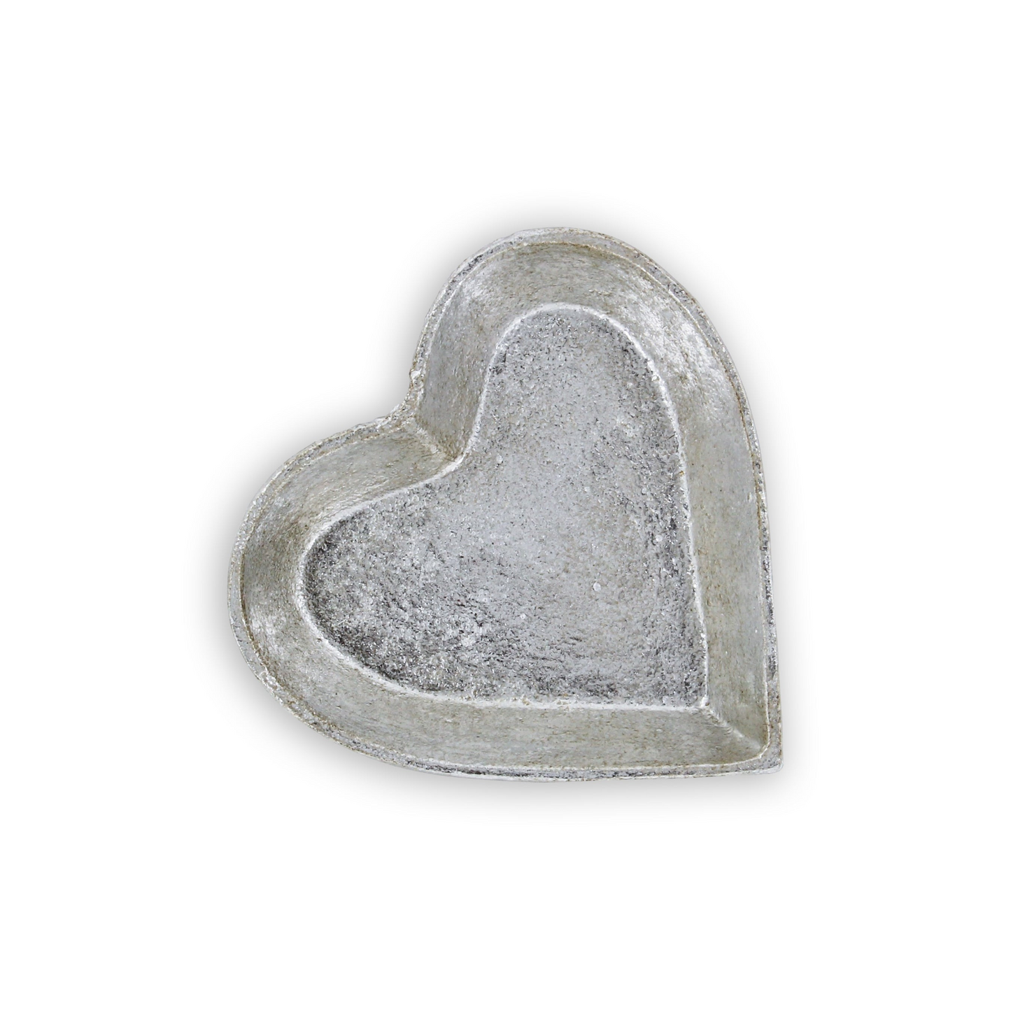 7" Silver Heart Cast Iron Handmade Vanity Tray - Decorative Metal Tray for Home