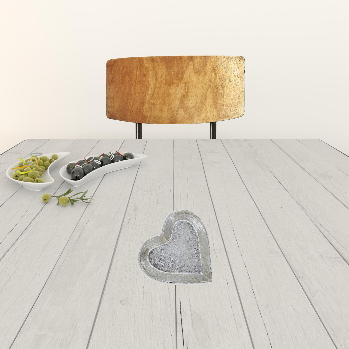 7" Silver Heart Cast Iron Handmade Vanity Tray - Decorative Metal Tray for Home