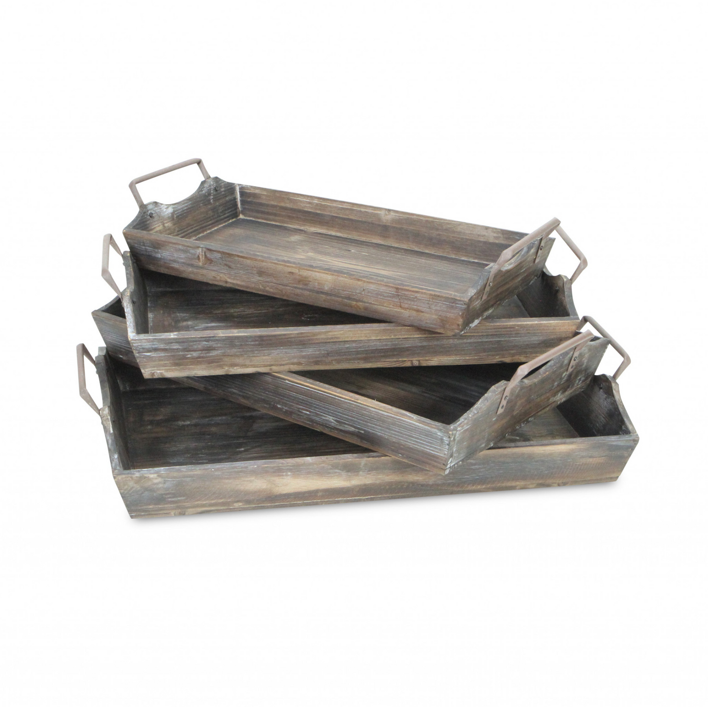 22" Brown Rectangular Wood Handmade Tray Handles - Serve in Style