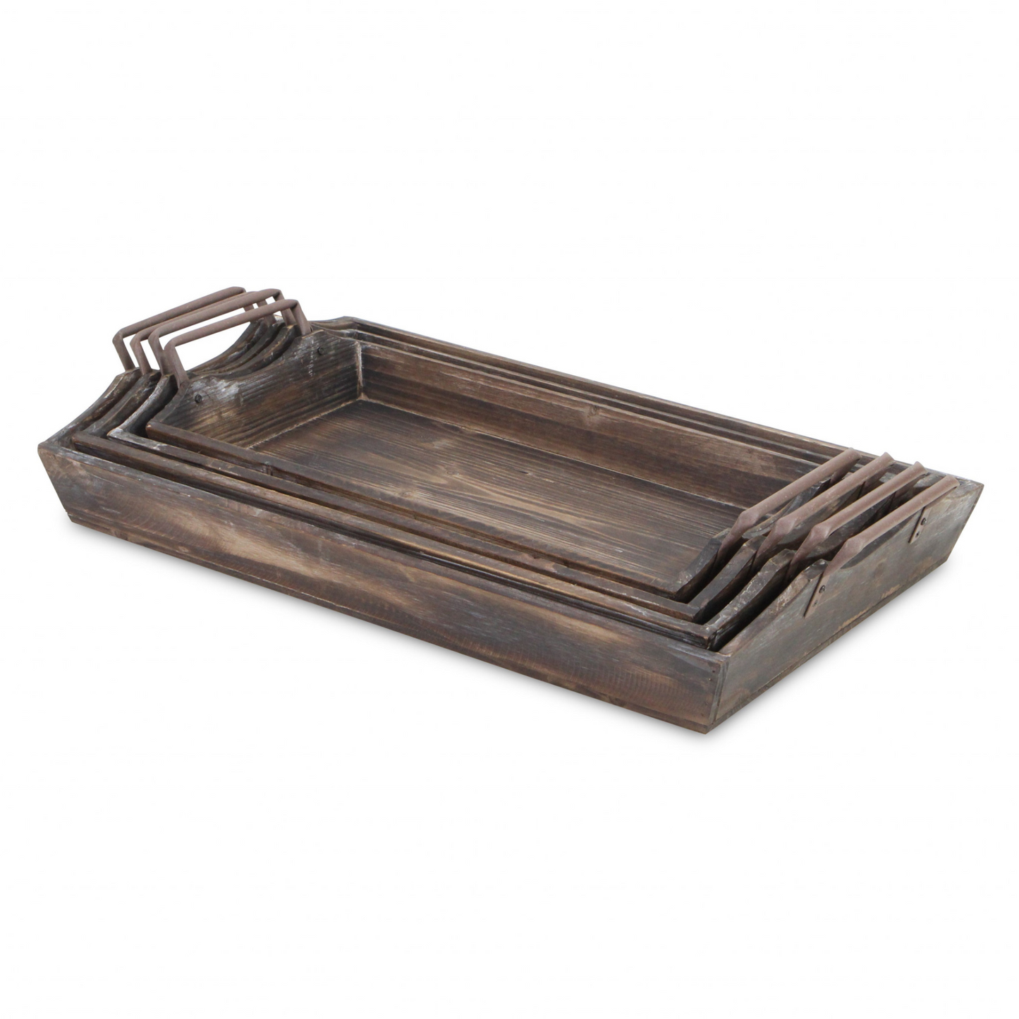 22" Brown Rectangular Wood Handmade Tray Handles - Serve in Style