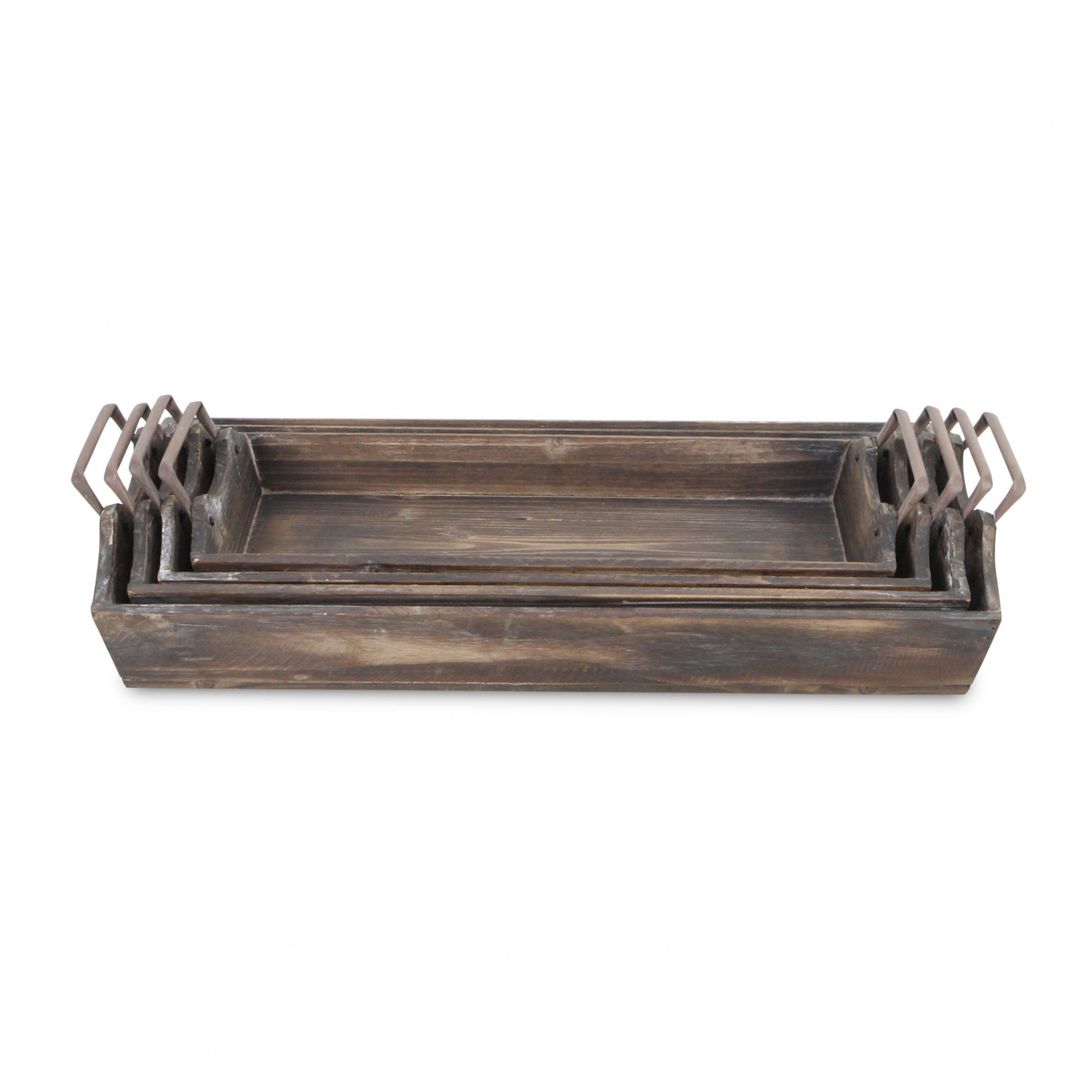 22" Brown Rectangular Wood Handmade Tray Handles - Serve in Style