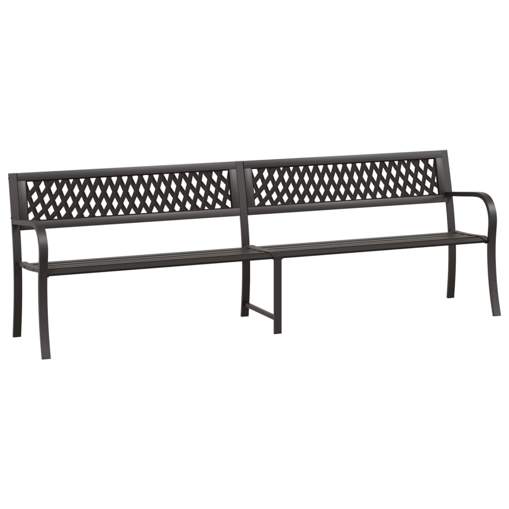 vidaXL Twin Patio Bench Black 93.3" Steel