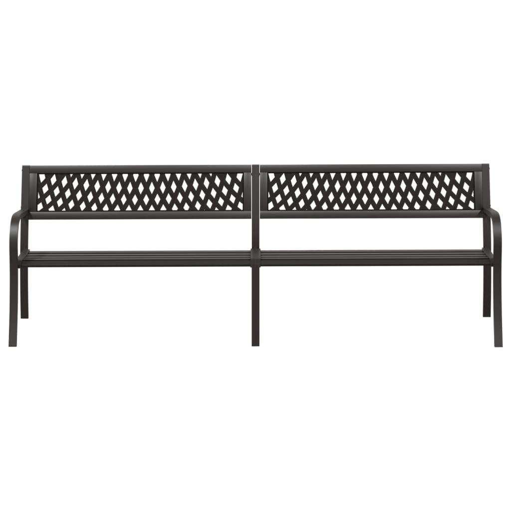 vidaXL Twin Patio Bench Black 93.3" Steel