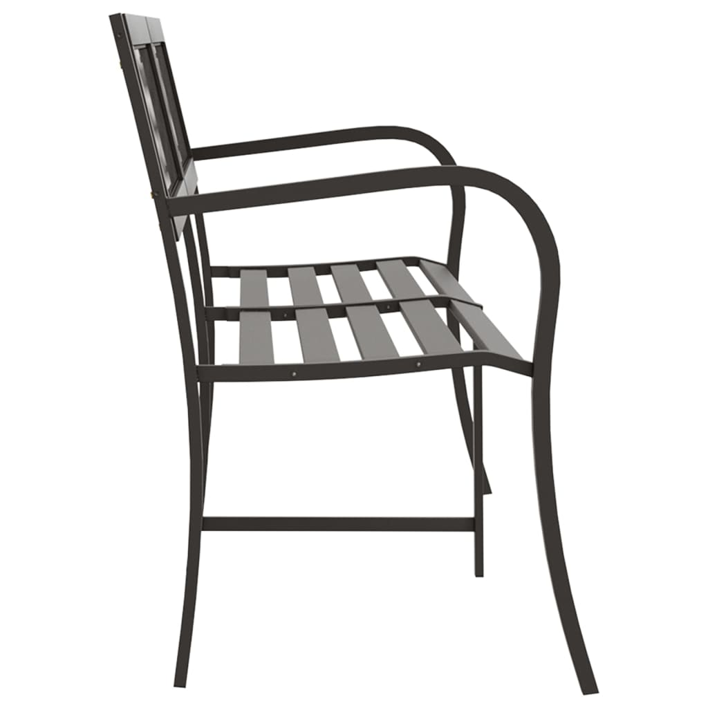 vidaXL Twin Patio Bench Black 93.3" Steel