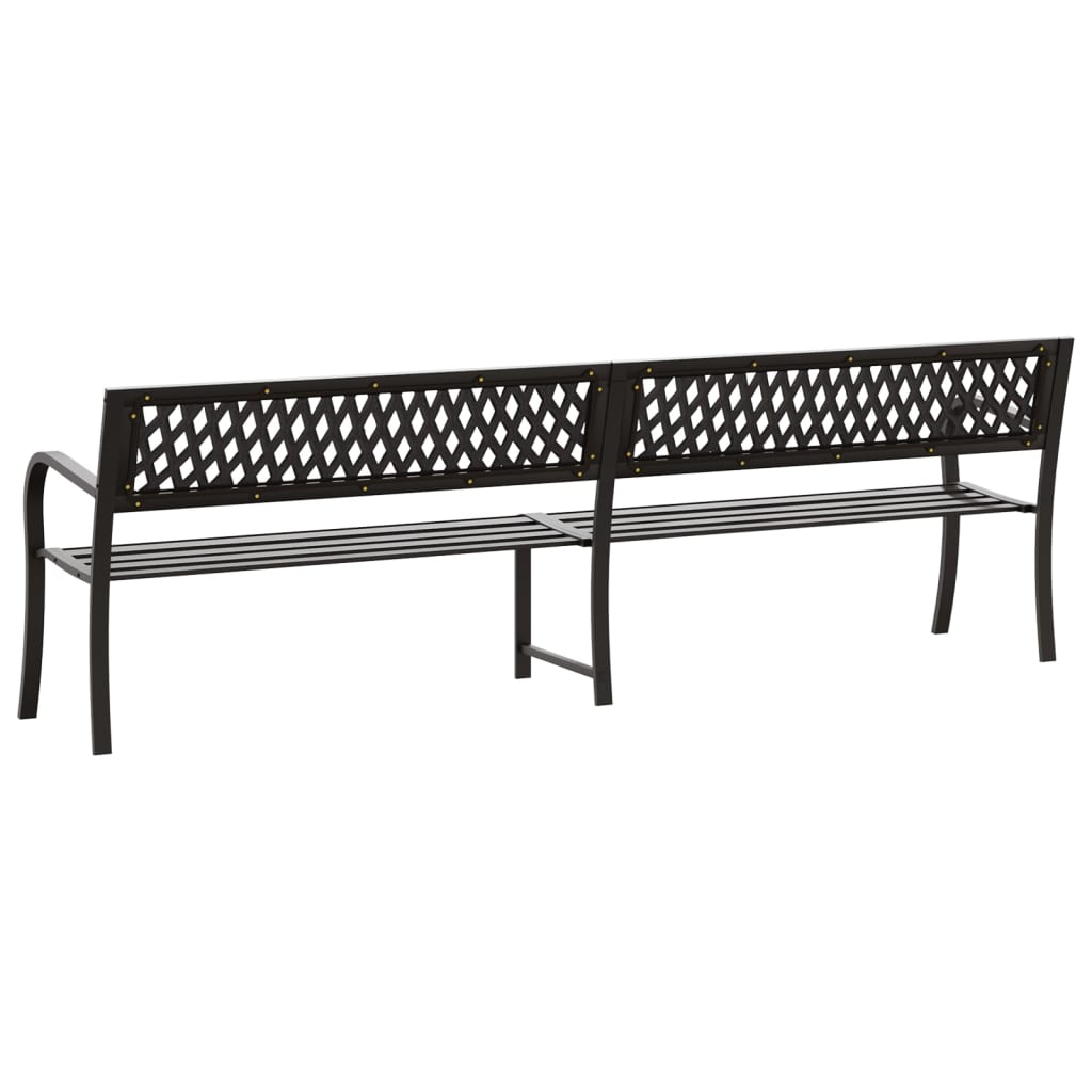 vidaXL Twin Patio Bench Black 93.3" Steel