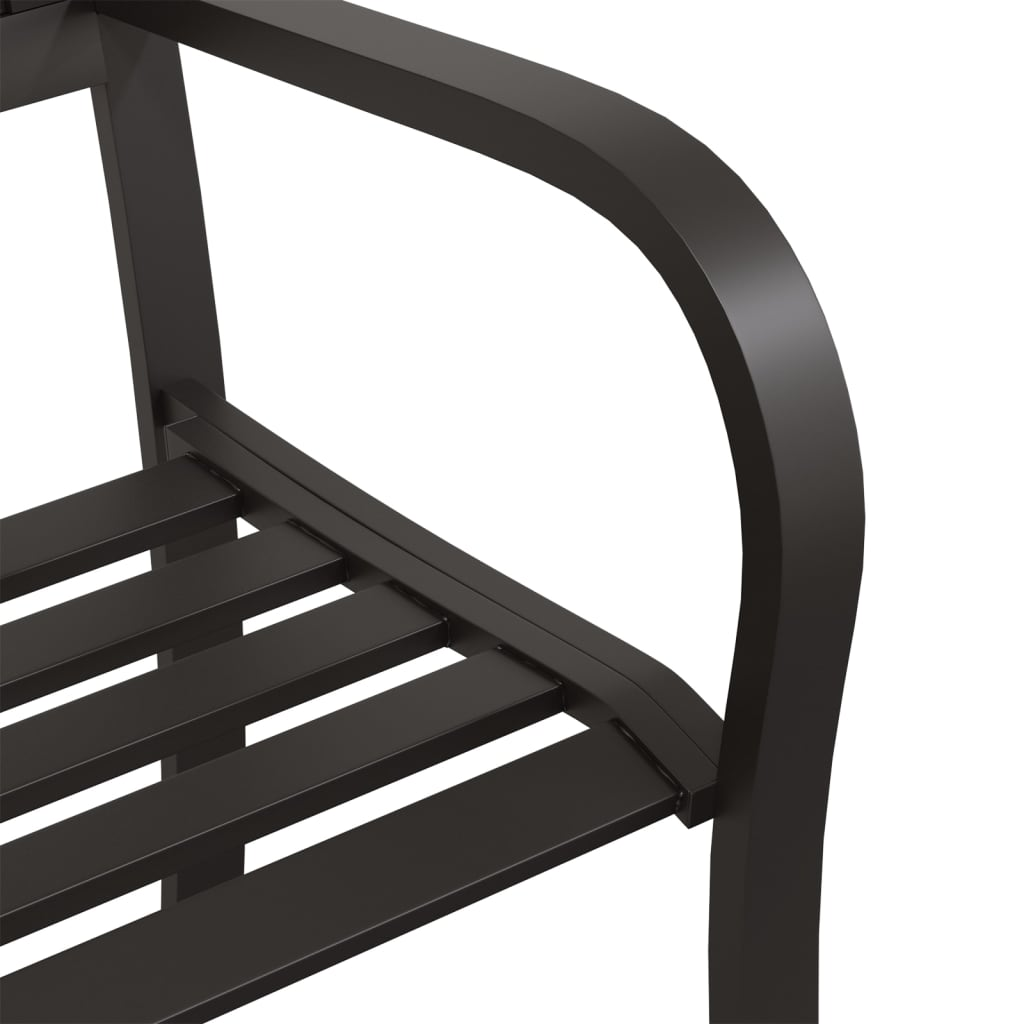 vidaXL Twin Patio Bench Black 93.3" Steel
