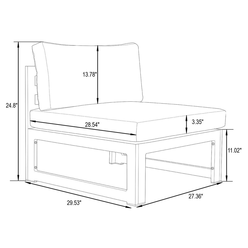Chelsea 5-Piece Middle Patio Chairs - Modern Outdoor Sectional Set