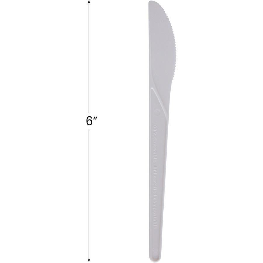 Eco-Products 6" Plantware High-heat Knives - White | Eco-friendly Disposable Knives