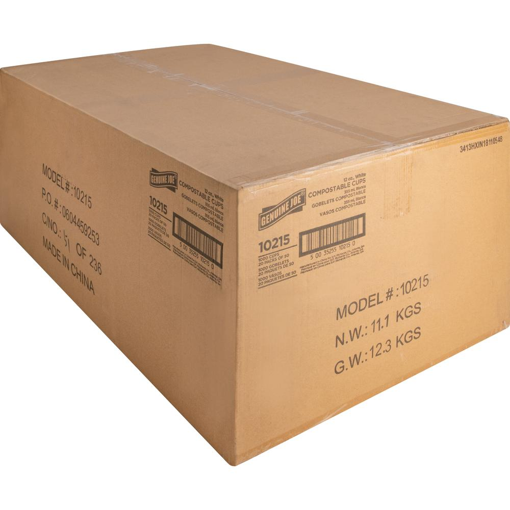 Genuine Joe 12 oz Eco-friendly Paper Cups - Pack of 50