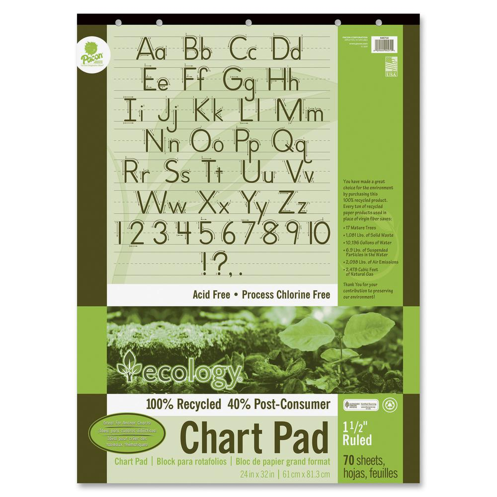 Decorol Recycled Chart Pad - Eco-friendly, Acid-free - 70 Sheets