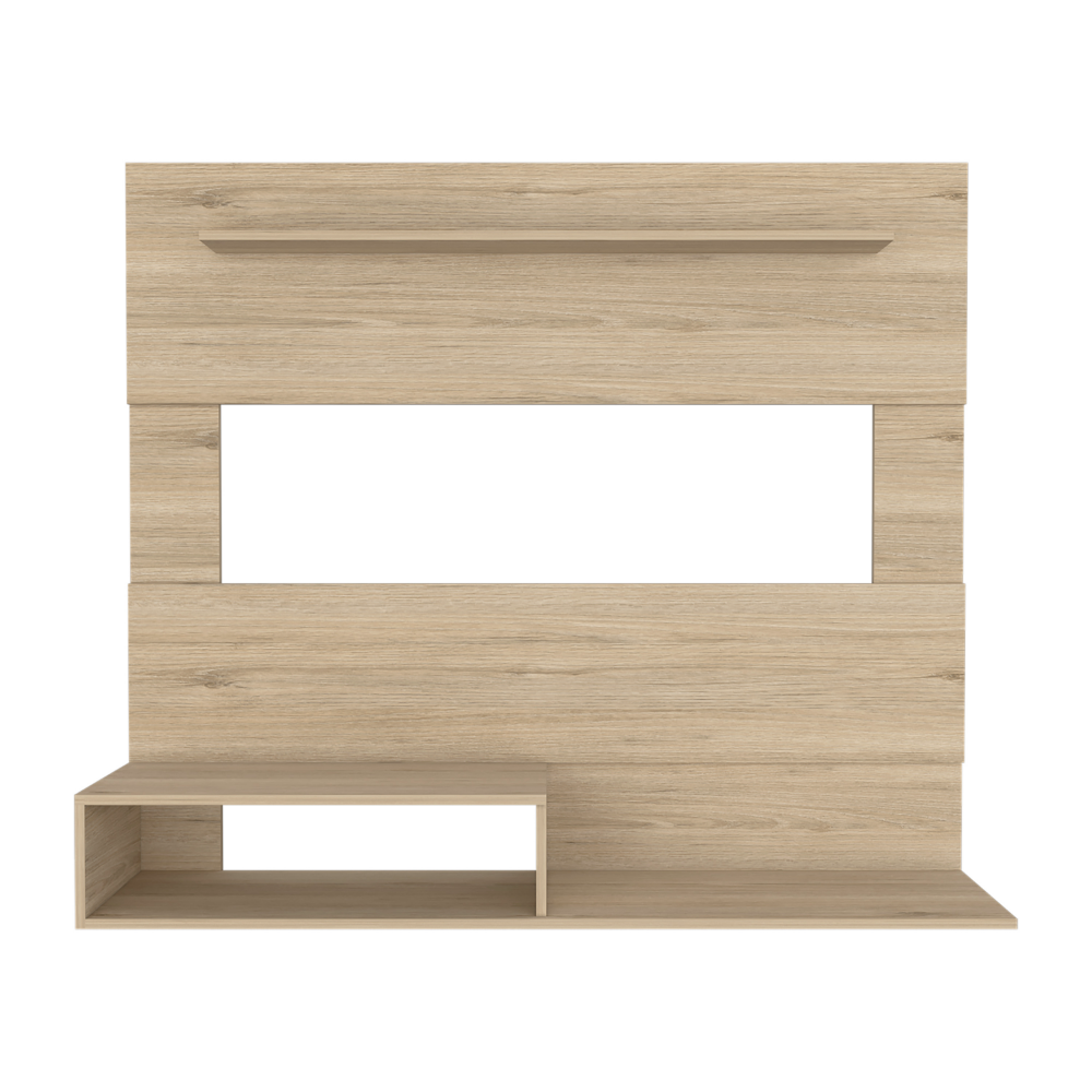 Floating Entertainment Center Albuquerque, Space For The TV´s up to 55", Light Pine Finish