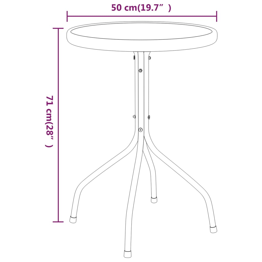 vidaXL Patio Table Ø19.7"x28" Steel Anthracite - Stylish and Durable Outdoor Furniture