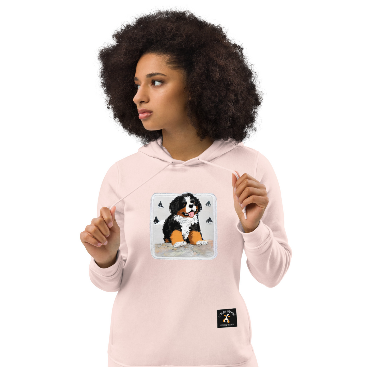 D˙Bern Designe Women's ECO/Organic Fitted Bernese Mountain Dog Hoodie