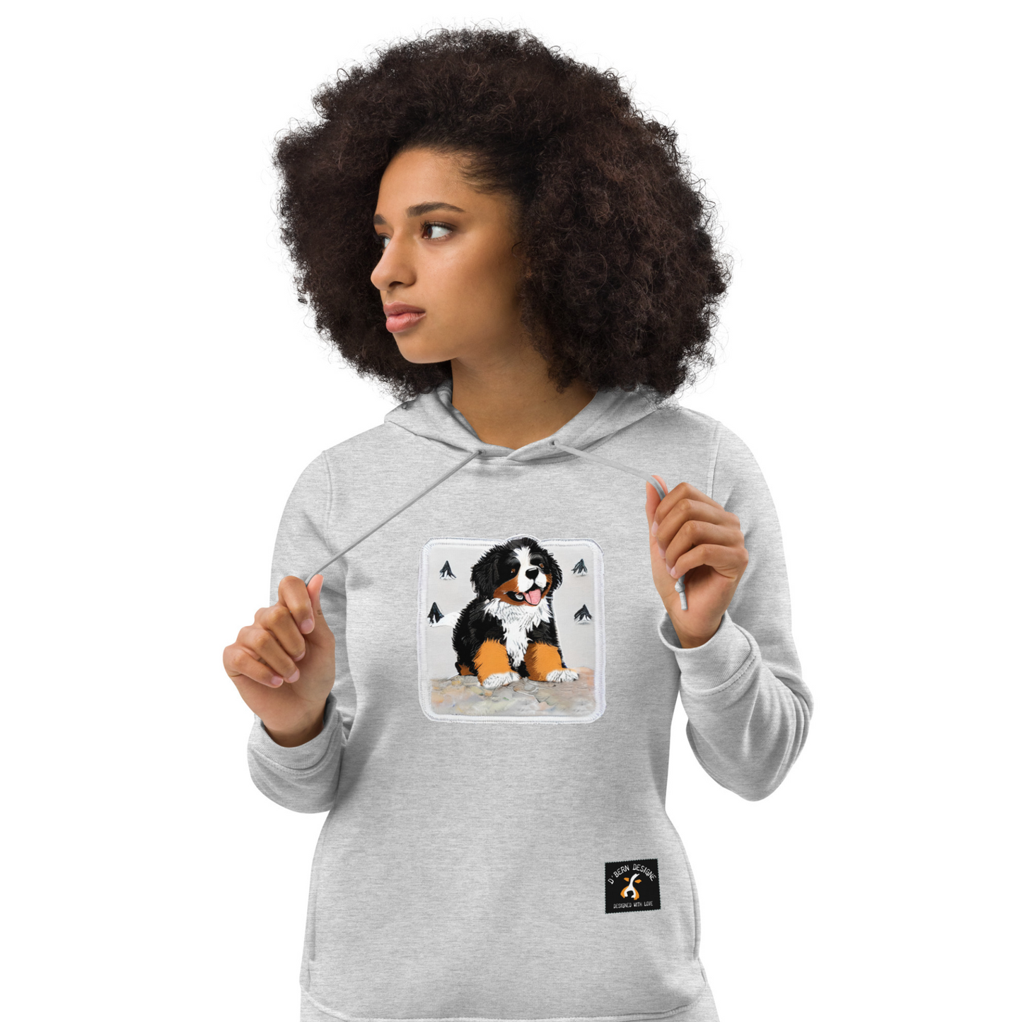 D˙Bern Designe Women's ECO/Organic Fitted Bernese Mountain Dog Hoodie