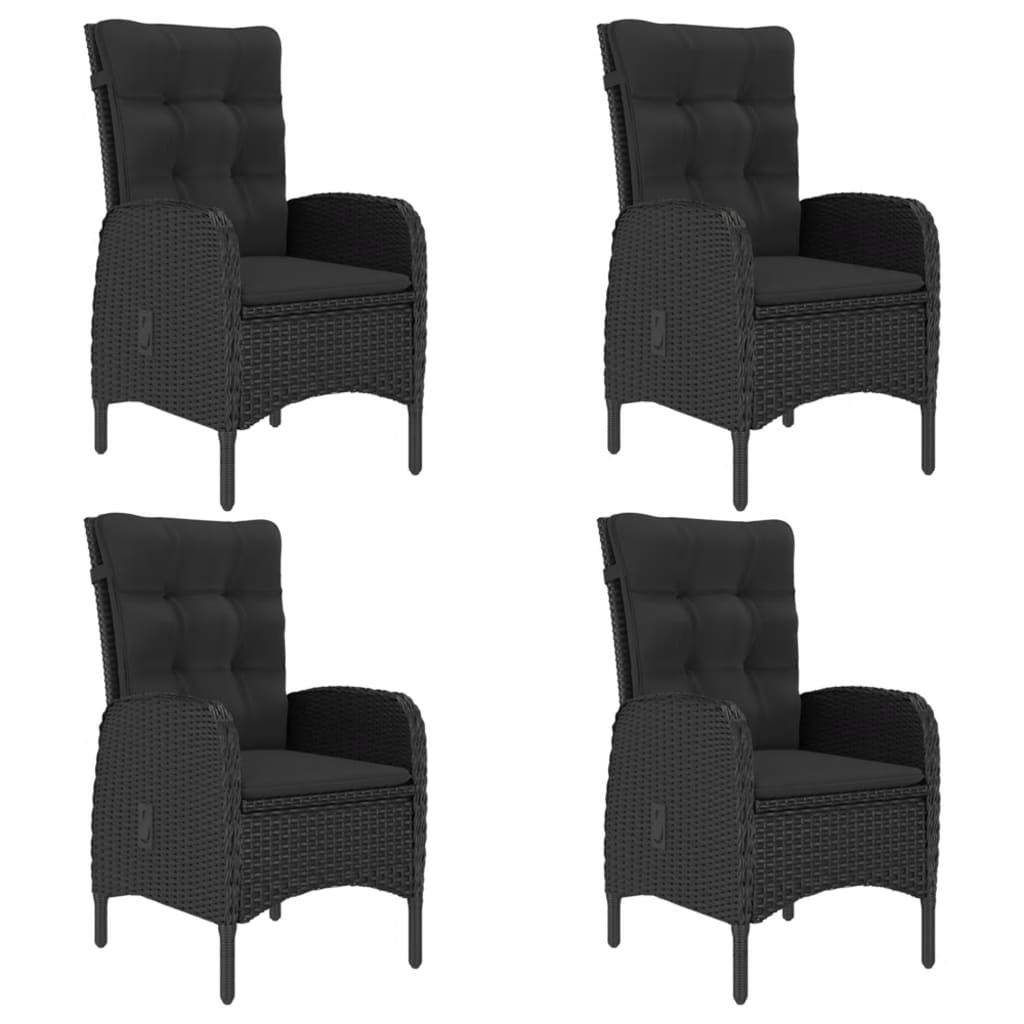 vidaXL 5 Piece Patio Dining Set Black - Outdoor Furniture for Stylish and Comfortable Dining