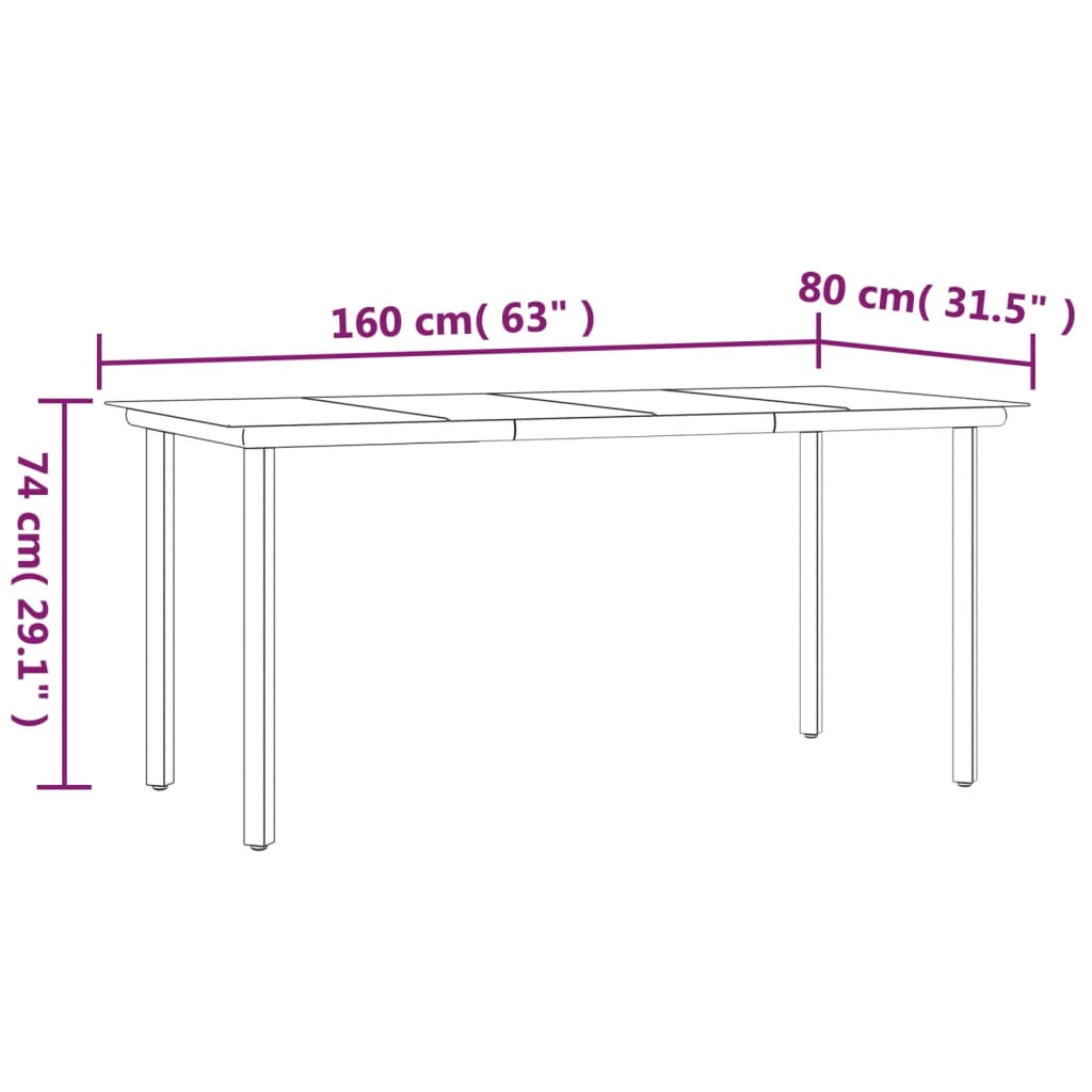 vidaXL 5 Piece Patio Dining Set Black - Weather-resistant and Sturdy
