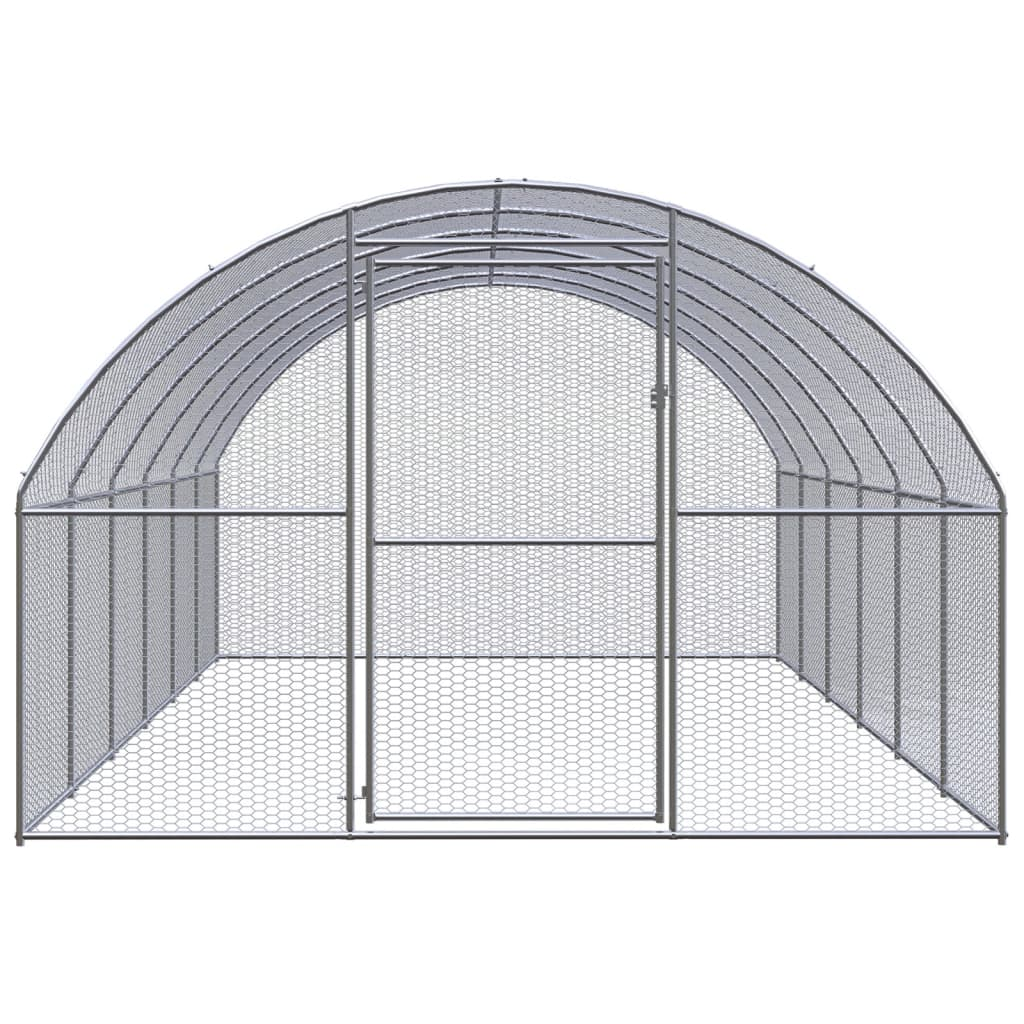 vidaXL Outdoor Chicken Coop 9.8'x19.7'x6.6' Galvanized Steel
