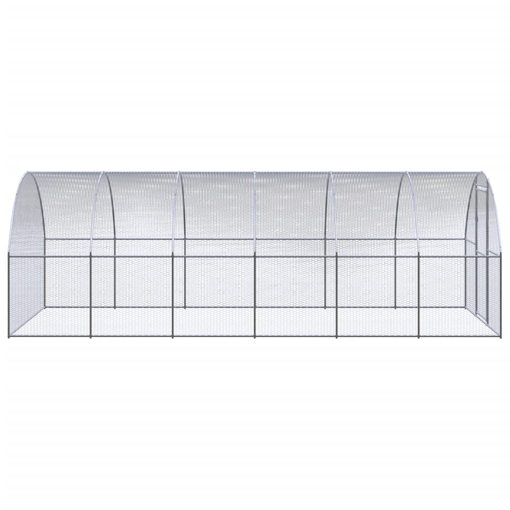 vidaXL Outdoor Chicken Coop 9.8'x19.7'x6.6' Galvanized Steel