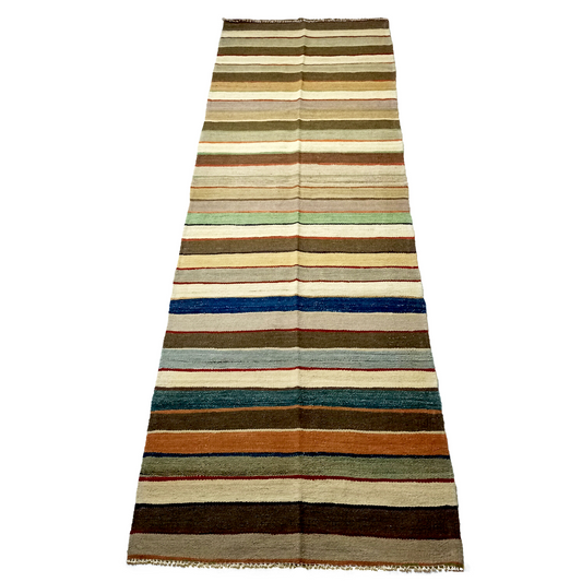 Handmade Double Spanish Strip Kilim Runner - Colorful and Attractive