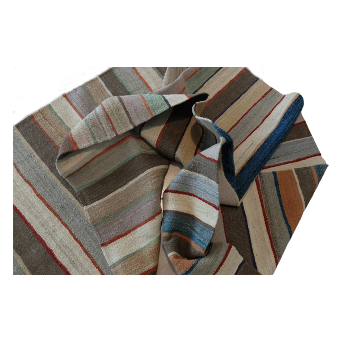 Handmade Double Spanish Strip Kilim Runner - Colorful and Attractive