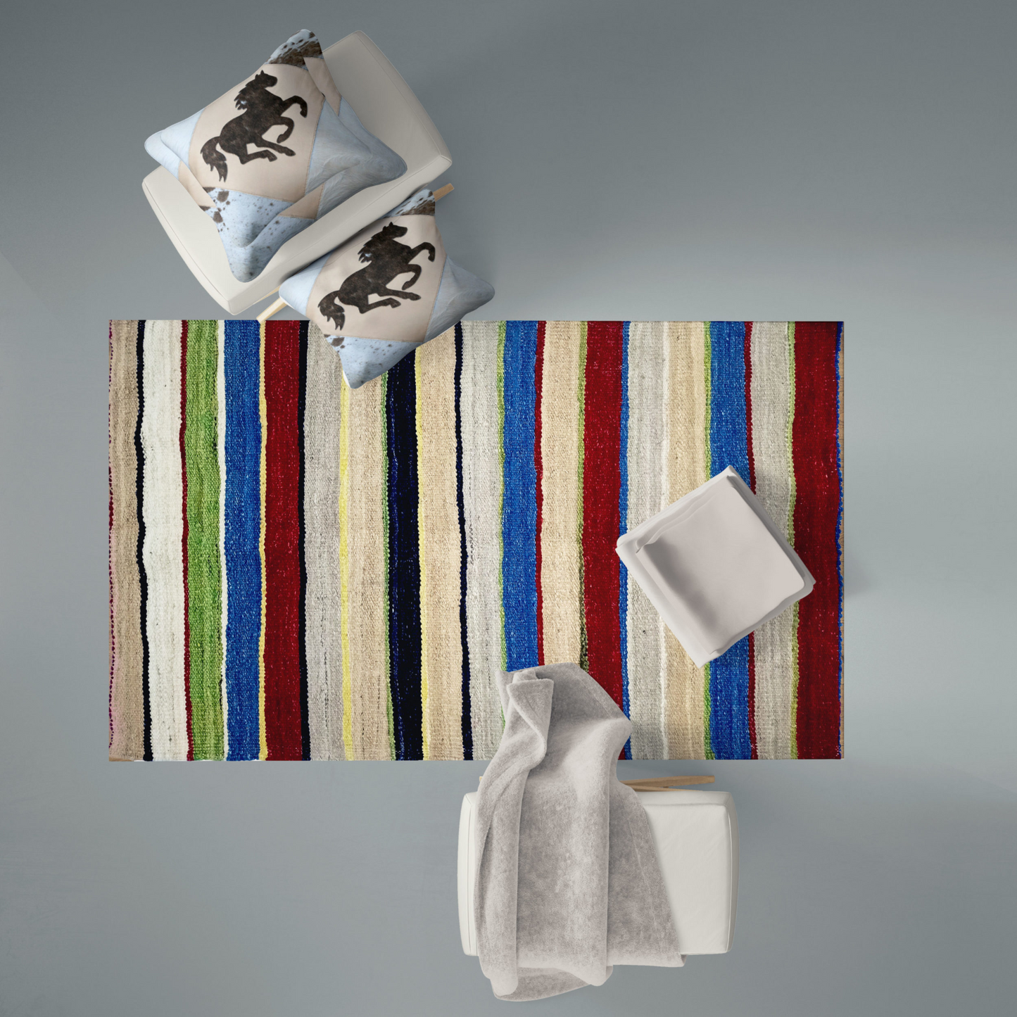 Striped Handmade Colored Kilim Rugs - Add Style and Elegance to Your Interiors