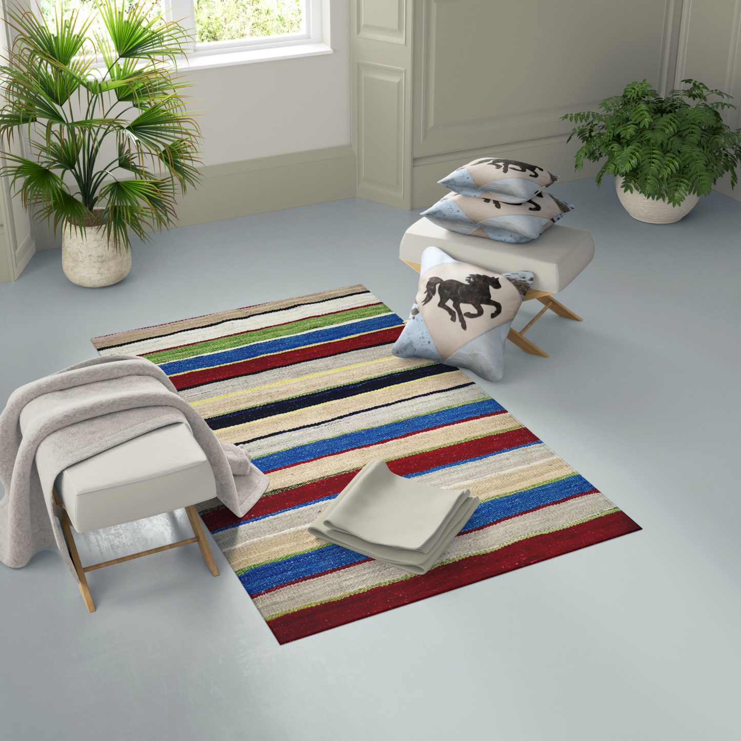 Striped Handmade Colored Kilim Rugs - Add Style and Elegance to Your Interiors