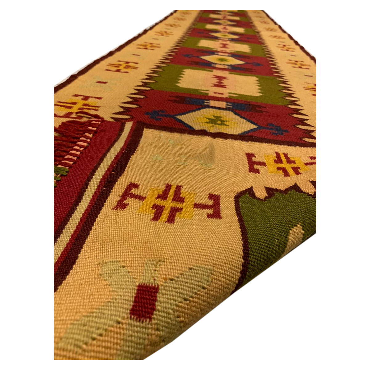 Vintage Handmade Narrow Woven Rug - Colorful and Attractive
